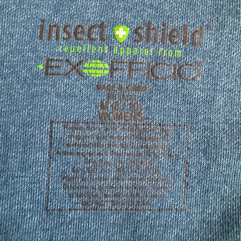 Exofficio Inset Shield Long Sleeve Base Layer Shirt Womens M Blue Outdoor Hiking - Picture 12 of 15